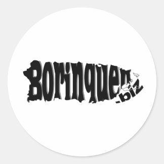 Borinquen.biz logo classic round sticker