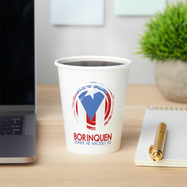 Borinquen, La Borinquena, Puerto Rico Paper Cup (Insitu)