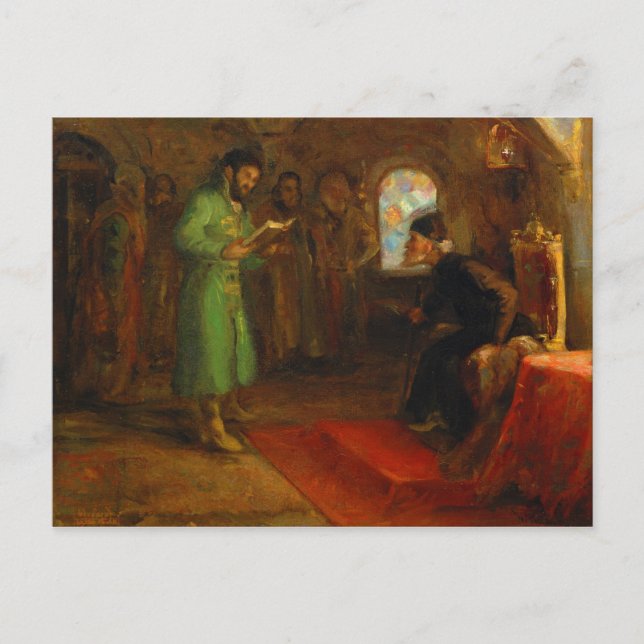 Boris Godunov with Ivan the Terrible Postcard (Front)