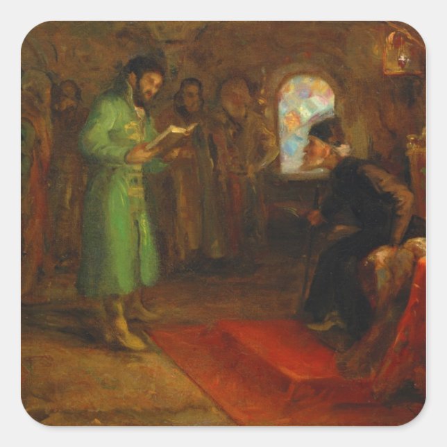 Boris Godunov with Ivan the Terrible Square Sticker (Front)