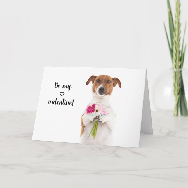 Boris - Jack Russell Terrier - Be my valentine Card (Front)