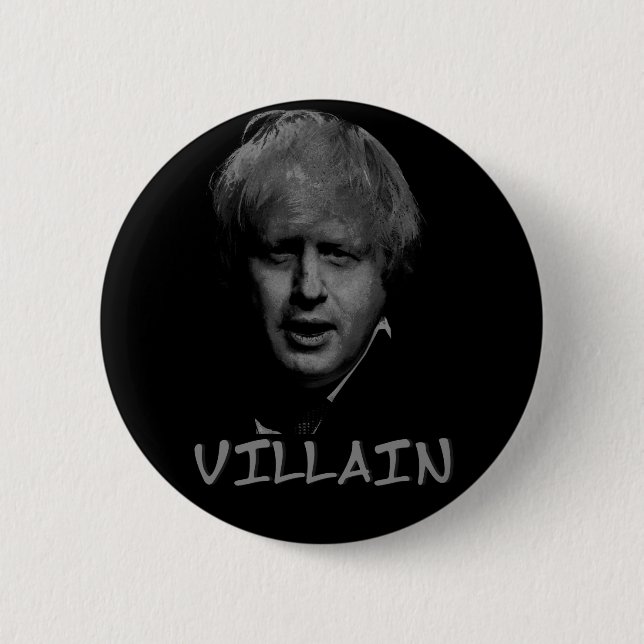 boris johnson villain pinback button (Front)