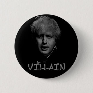 boris johnson villain pinback button
