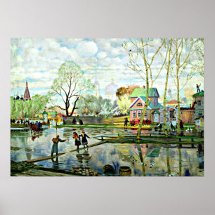 Boris Kustodiev art: Spring, painting by Kustodiev Poster
