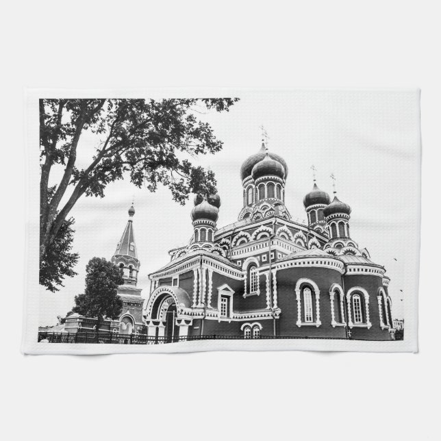 Borisov Barysaw Belarus Church Architecture Kitchen Towel (Horizontal)