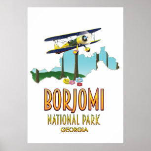 Borjomi National Park Georgia map Poster