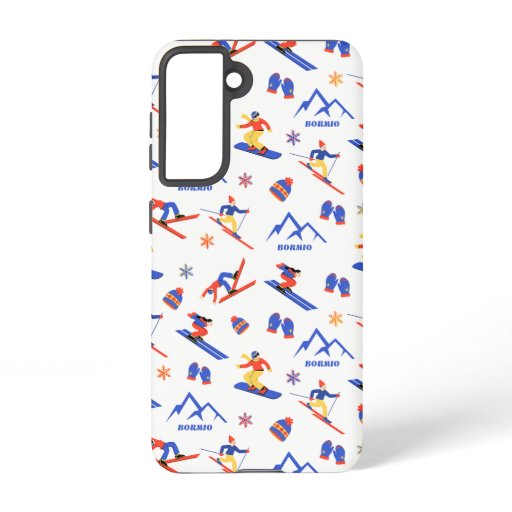 Bormio Italy Ski Snowboard Pattern Samsung Galaxy S21 Case