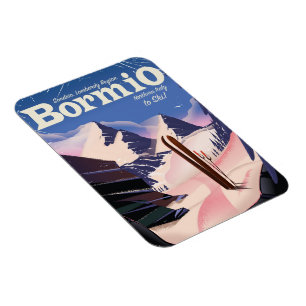 Bormio,Sondrio, Lombardy Region, Italy ski poster. Magnet