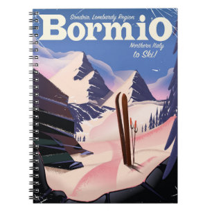 Bormio,Sondrio, Lombardy Region, Italy ski poster. Notebook
