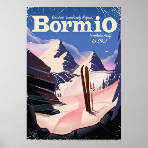 Bormio,Sondrio, Lombardy Region, Italy ski poster. Poster