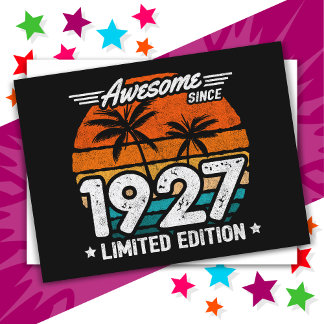 Born 1927 Limited Edition Retro Awesome Since 1927 Postcard