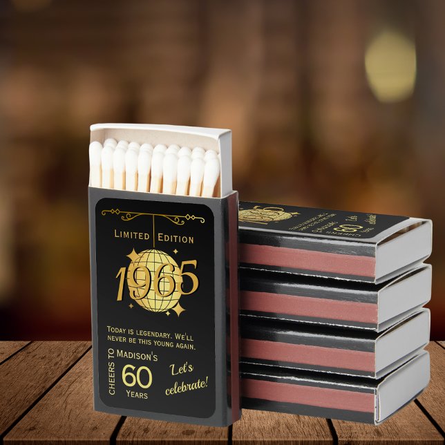 Born 1965 60th birthday party matches (Creator Uploaded)