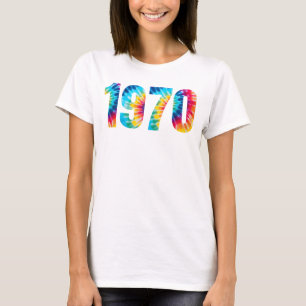 Born 1970 Birthday Party Retro Multi-colored T-Shirt