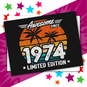 Born 1974 Limited Edition Retro Awesome Since 1974 Postcard