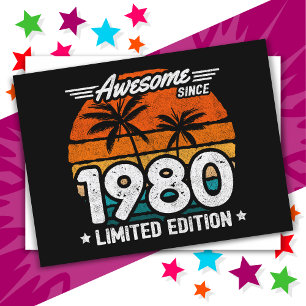 Born 1980 Limited Edition Retro Awesome Since 1980 Postcard