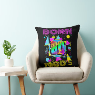 Born 1980's Retro 80"s Cassette Tape Throw Pillow