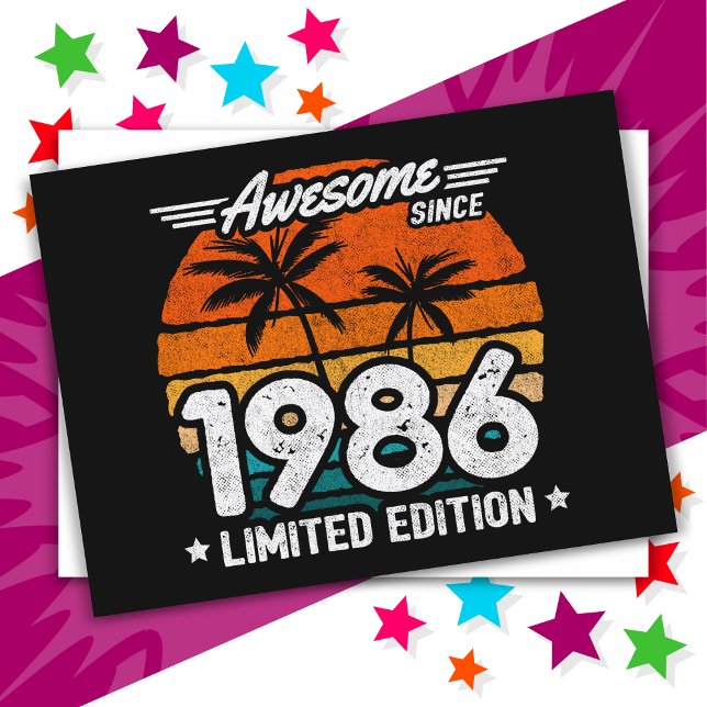 Born 1986 Limited Edition Retro Awesome Since 1986 Postcard (Creator Uploaded)