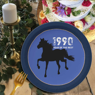 Born 1990 - Birthday Party of the Best / Horse Pap Paper Plates