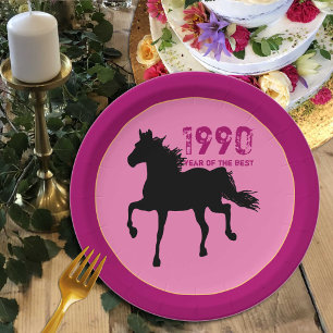 Born 1990 - Birthday Party of the Best / Horse Paper Plates