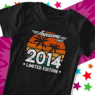 Born 2014 Limited Edition Retro Awesome Since 2014 T-Shirt