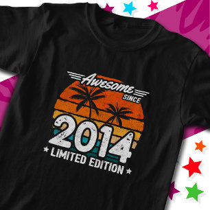Born 2014 Limited Edition Retro Awesome Since 2014 T-Shirt