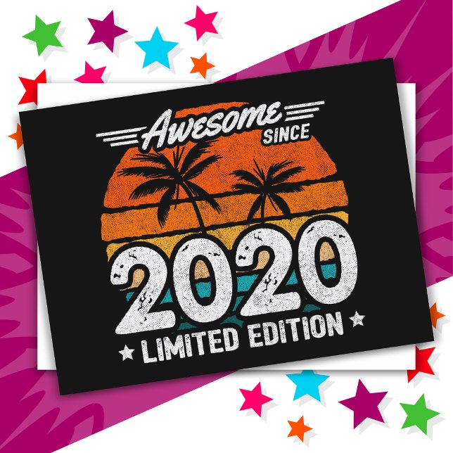 Born 2020 Limited Edition Retro Awesome Since 2020 Postcard (Creator Uploaded)