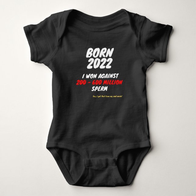 Born 2022 - I AM A WINNER Baby Strampler Baby Bodysuit (Front)