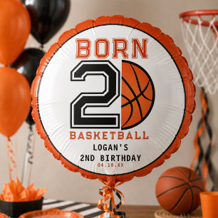  Born 2 Ball Basketball 2nd Birthday Party Balloon