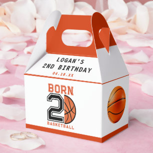 Born 2 Ball Basketball 2nd Birthday Party Favor Boxes