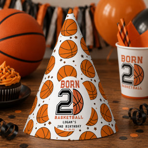 Born 2 Ball Basketball 2nd Birthday Party Hat