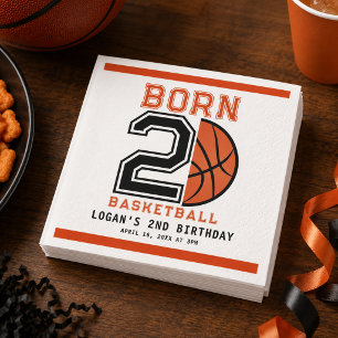 Born 2 Ball Basketball 2nd Birthday Party Napkins
