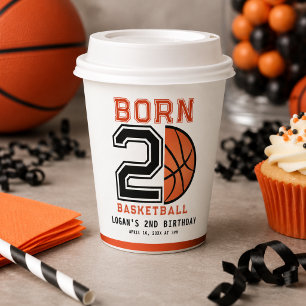 Born 2 Ball Basketball 2nd Birthday Party Paper Cups