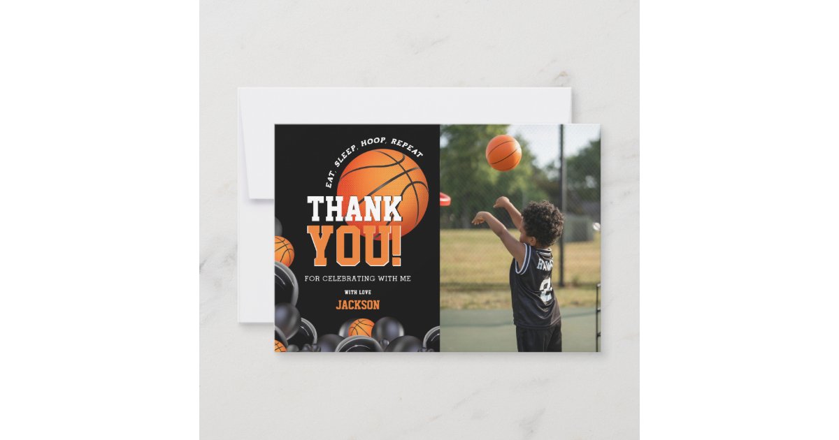 Born 2 Ball Birthday Basketball Sports Thank You Card | Zazzle