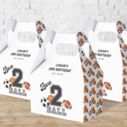 Born 2 Ball Sport Theme Boy Second Birthday Party Favor Boxes