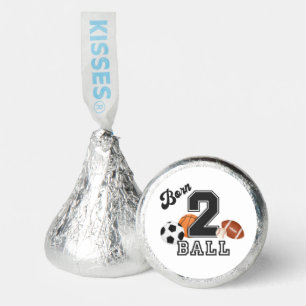 Born 2 Ball Sport Theme Boy Second Birthday Party Hershey®'s Kisses®