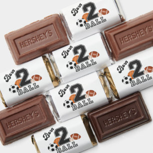 Born 2 Ball Sport Theme Boy Second Birthday Party Hershey's Miniatures