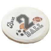 Born 2 Ball Sport Theme Boy Second Birthday Party Sugar Cookie (Angled)
