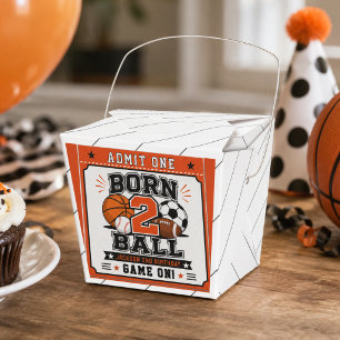 Born 2 Ball Sports Boy 2nd Birthday party Favor Boxes