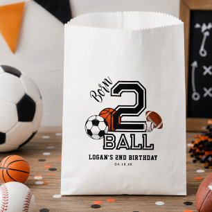 Born 2 Ball Sports Theme Boy’s 2nd Birthday Party Favor Bag