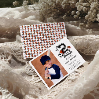 Born 2 Ball Sports Theme Boy’s 2nd Birthday Party Invitation