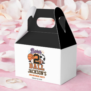 Born 2 Ball Sports-Themed Boy 2nd Birthday Party Favor Boxes