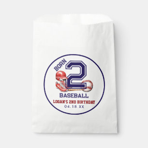 Born 2 Baseball Sports Theme Boy's 2nd Birthday Favor Bag