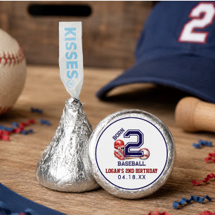Born 2 Baseball Sports Theme Boy's 2nd Birthday Hershey®'s Kisses®