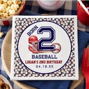 Born 2 Baseball Sports Theme Boy's 2nd Birthday Napkins