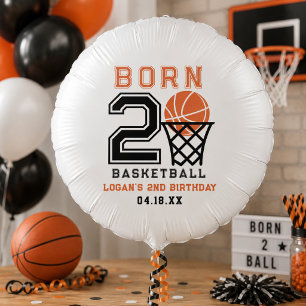 Born 2 Basketball Sports Boy's 2nd Birthday Balloon
