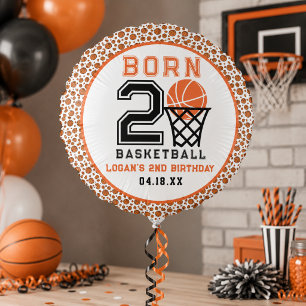 Born 2 Basketball Sports Boy's 2nd Birthday Balloon