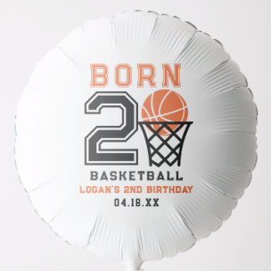 Born 2 Basketball Sports Boy's 2nd Birthday Balloon