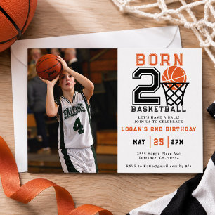 Born 2 Basketball   Sports  Boy's 2nd Birthday Invitation
