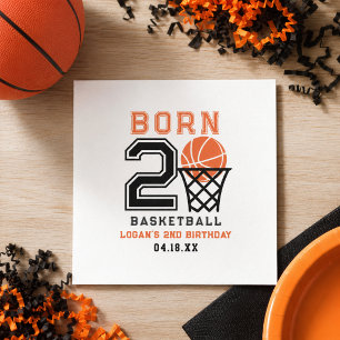 Born 2 Basketball Sports Boy's 2nd Birthday Napkins