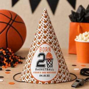 Born 2 Basketball   Sports  Boy's 2nd Birthday Party Hat